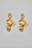 Leaf earrings, gold