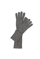 Olive cashmere gloves, grey melange