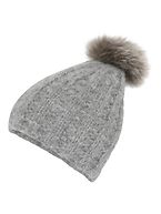 Pearl knit hat, silver grey