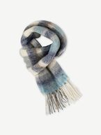 Dereen fluffy wool scarf, grey blue