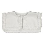 Square collar with frill, white
