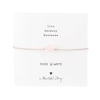 Gemstone card rose quartz silver bracelet
