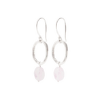 Graceful rose quartz silver earrings