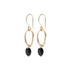 Graceful black onyx gold earrings