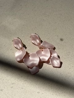 Leaf earrings pearl, light pink