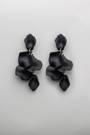 Leaf earrings, black matt