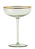Greena coctail glass with gold rim
