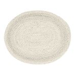 Placemat braided oval, white