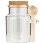 Glass jar w/cork and wooden spoon 140ml