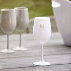 RM monogram outdoor wine glass, white