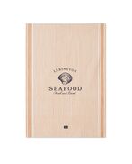 Seafood striped & printed kitchen towel, beige/white