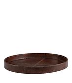 Mendoza round tray leather, brown