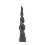 Twisted cone candle 25, dark grey