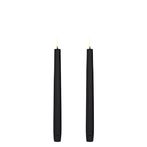 Led taper candle 2 pcs, smooth black