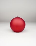 Velvet ball candle 10cm, red