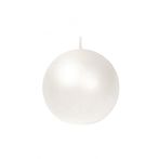 Velvet ball candle 10cm, pearl