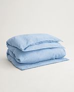 Cotton linen double duvet 220x220, azure blue