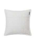 Quilted ambroidered pillow cover, white