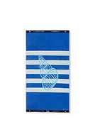 Graphic cotton velour beach towel, blue/white