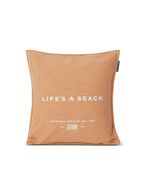 Life's a beach embroidered 50x50, beige/white