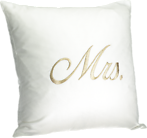 Mrs. cushion cover 40x40, white/gold