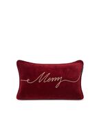 Merry organic cotton velvet pillow 50x30, red