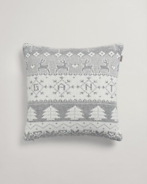Holiday knit cushion, grey melange