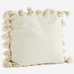 Cushion cover with tassels 65x65, off white