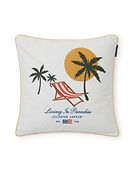 Paradise embroidered pillow cover, white/multi