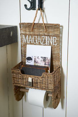 RUSTIC RATTAN TOILET PAPER HOLDER