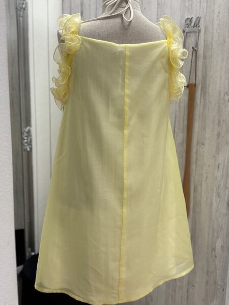 Frill dress, yellow