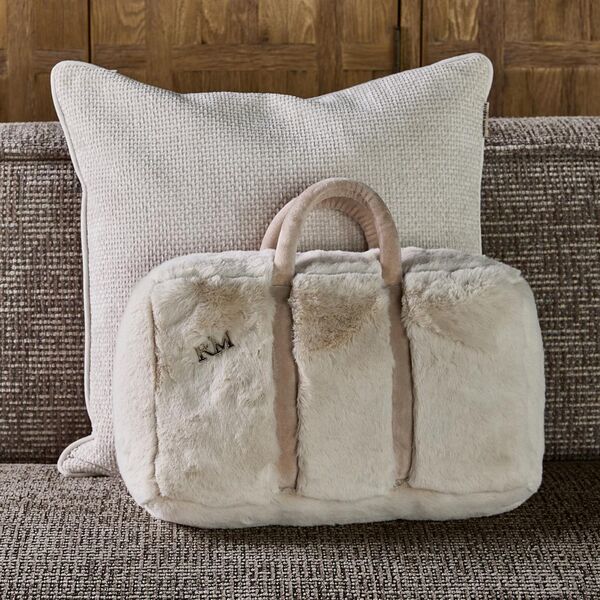 RM handbag faux fur box pillow
