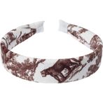 Velvet hair band, chocolate brown savannah pattern