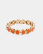 Ava petite elastic bracelet, gold w strong orange