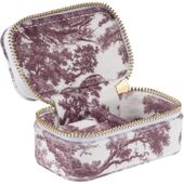 Velvet jewellery box micro, bordeaux savannah pattern