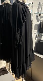 Dress with ruffles, black