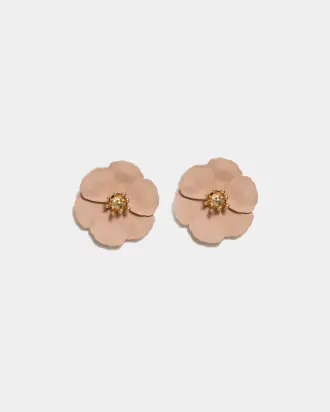 Flower small earrings, nude pink