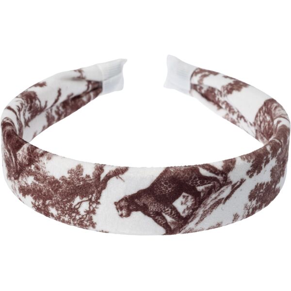 Velvet hair band, chocolate brown savannah pattern