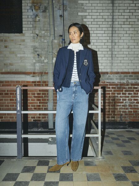 Marjurie piet blazer, maritime blue