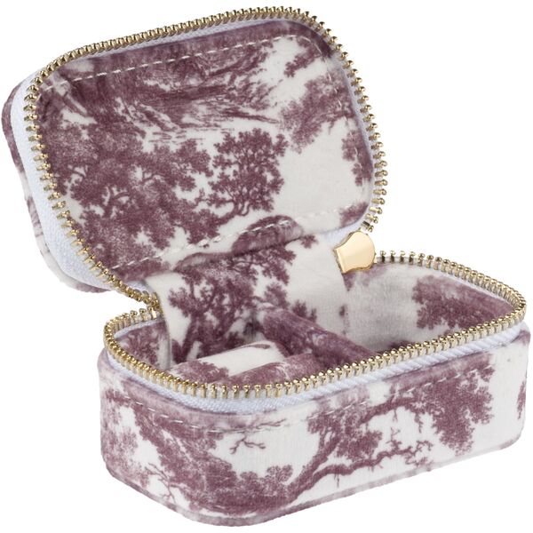 Velvet jewellery box micro, bordeaux savannah pattern