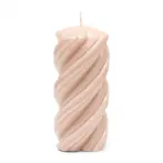 Twisted pillar candle 6,5x14, pink