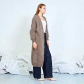 Long mohair cardigan, light marron