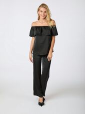 Kris heavy sateen top, black