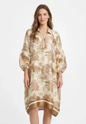 Dress with Toile De Jouy print, beige