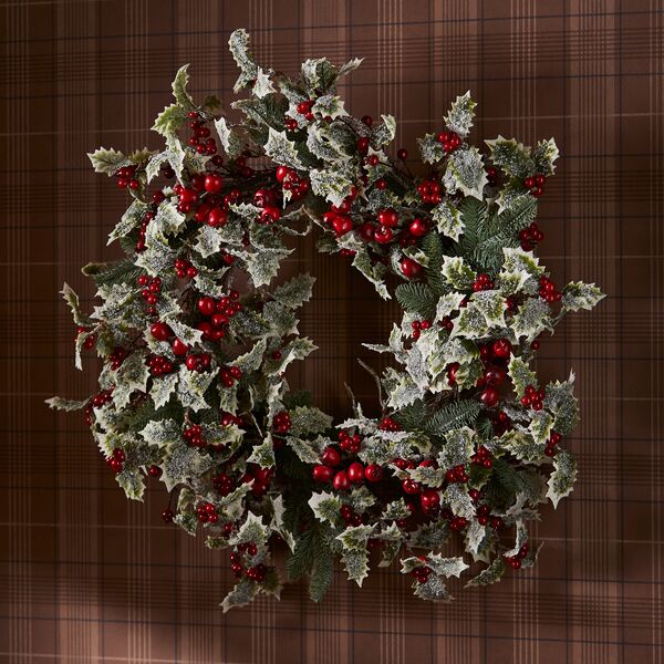 Frosted berry wreath dia 71cm