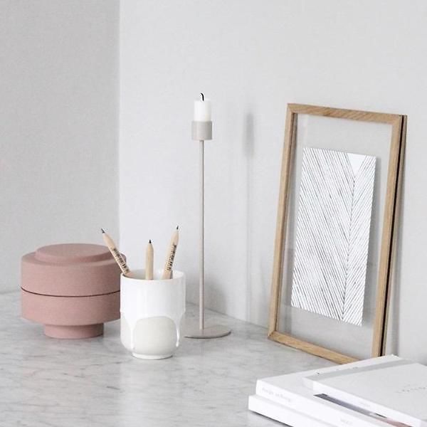 Candlestick 29cm, sand