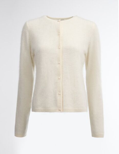Teresa cashmere cardigan, ivory
