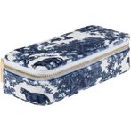 Velvet jewellery box mini, navy blue savannah pattern