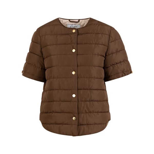 Asta quilted short sleeved jacket, chocolate brown