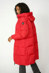 Nova square down coat, chinese red